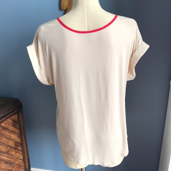 Maurices beige fucsia embroidered sleeveless crew neck top size L - Picture 2 of 10